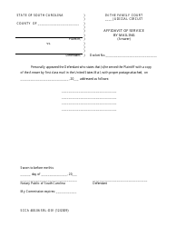 Document preview: Form SCCA400.06 SRL-DIV Affidavit of Service by Mailing (Answer) - South Carolina
