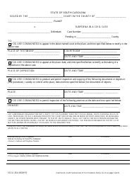 Document preview: Form SCCA254 Subpoena in a Civil Case - South Carolina