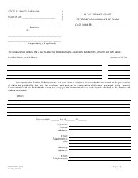 Form 373PC &quot;Petition for Allowance of Claim&quot; - South Carolina