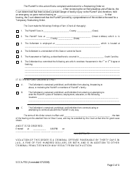 Form SCCA/753 Temporary (Ex Parte) Restraining Order - South Carolina, Page 2