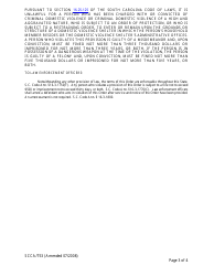 Form SCCA/753 Temporary (Ex Parte) Restraining Order - South Carolina, Page 3