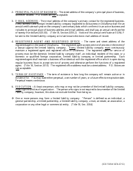 SOS Form 0073 Articles of Organization (Oklahoma Limited Liability Company) - Oklahoma, Page 2