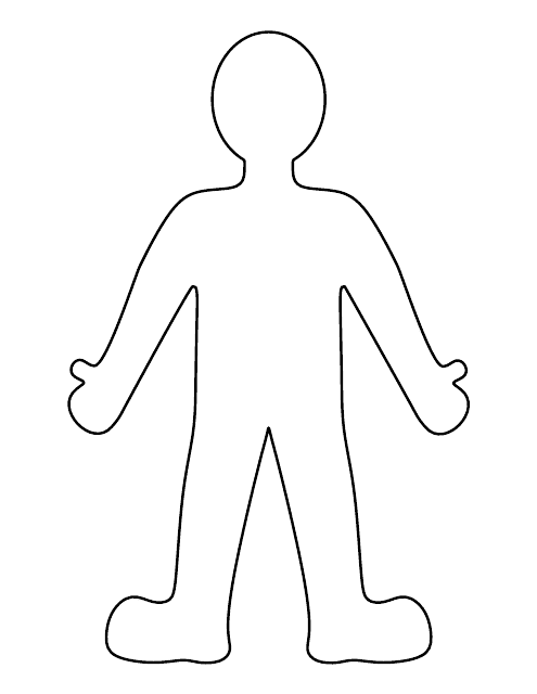 Human Body Template - Printable a fully labelled template of the human body for educational and reference purposes.