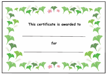 Document preview: Award Certificate Template - Spring Flowers