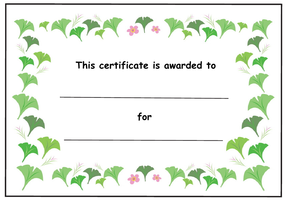 Award Certificate Template - Spring Flowers, Page 1