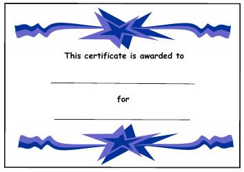 Document preview: Award Certificate Template - Blue Star
