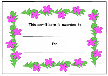 Document preview: Floral Certificate Template