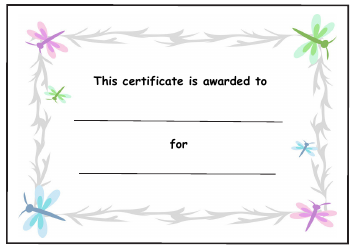 Document preview: Butterfly Certificate Template