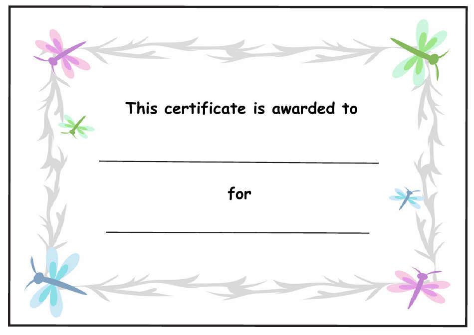 Butterfly Certificate Template