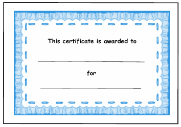 Document preview: Blue Frame Certificate Template