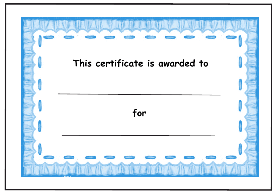 Blue Frame Certificate Template - Free Printable ยม قExcＥ //[Download]