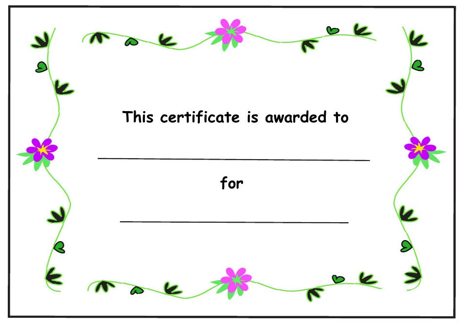 Flower Award Certificate Template - Preview