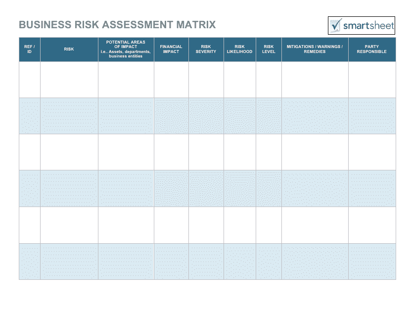 &quot;Business Risk Assessment Matrix Schedule Template&quot; Download Pdf