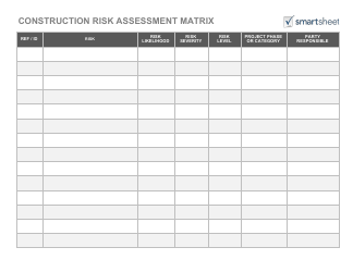 Document preview: Construction Risk Assessment Matrix Schedule Template