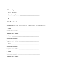 Commercial Tenant Application Form - Vermont, Page 2