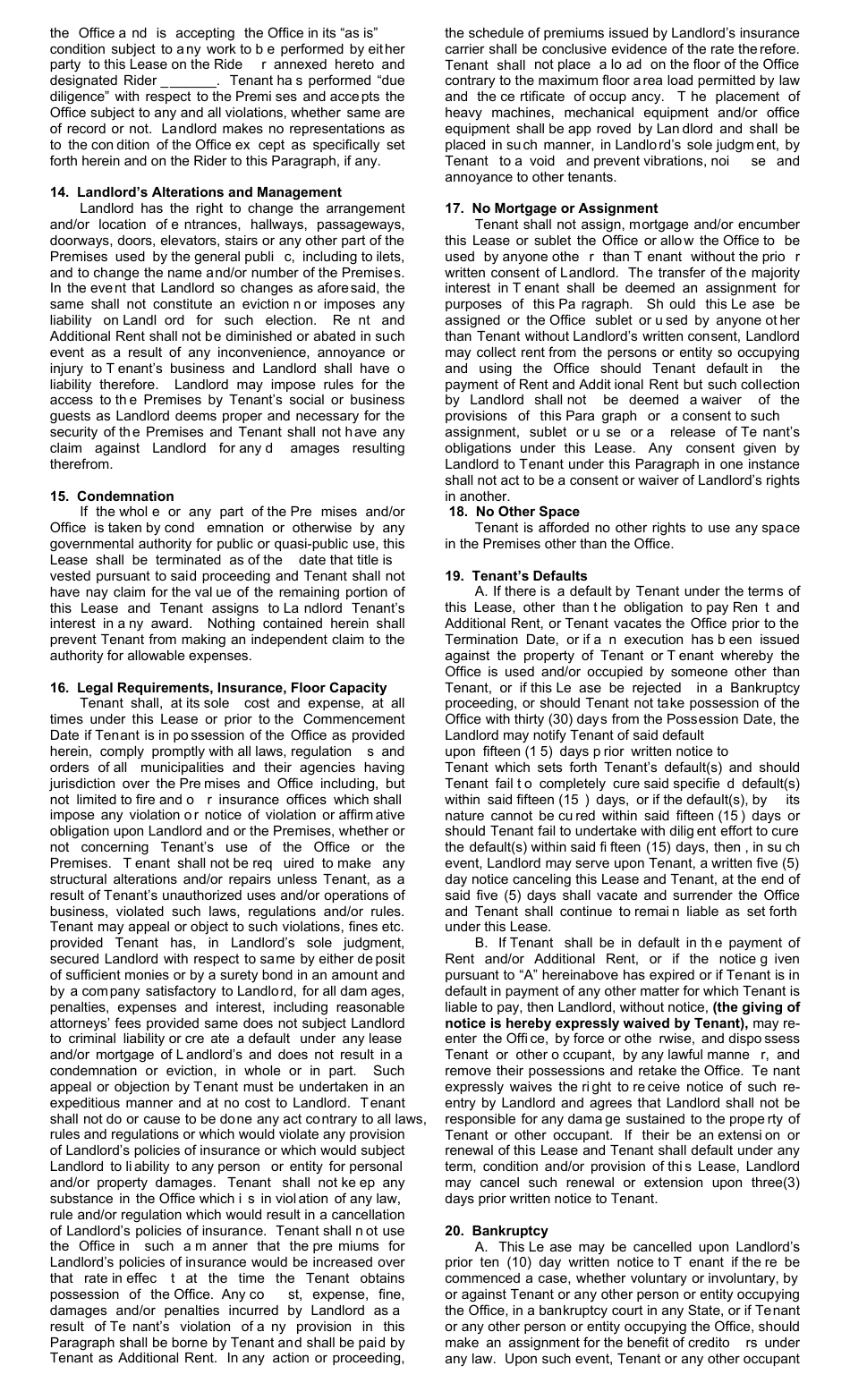 Office Lease Agreement Template - New York, Page 3