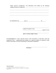 Form SC-6.4(B) Inventory of Special Conditions of Probation - Georgia (United States), Page 5