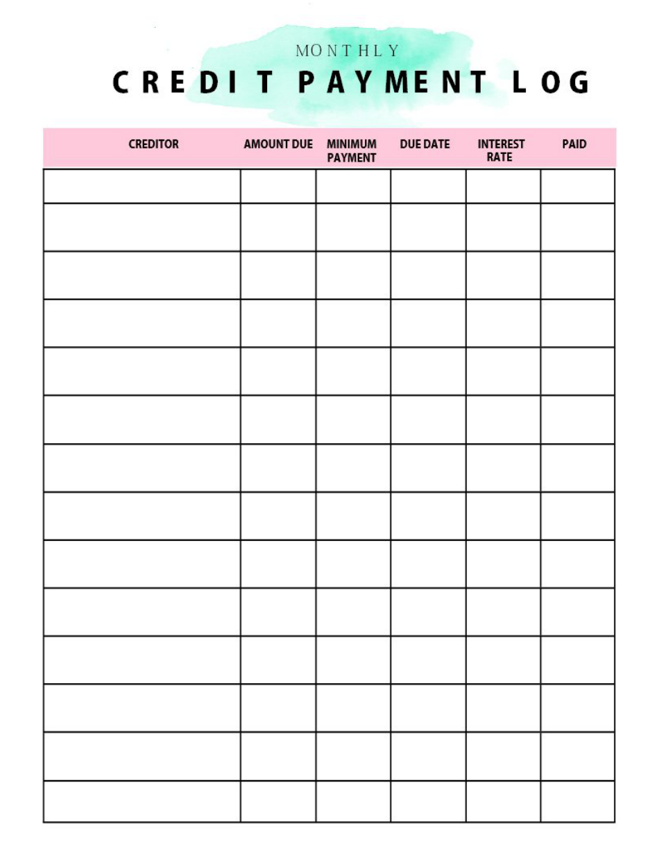 Green-Pink Monthly Bills Payment Log Template, Page 3