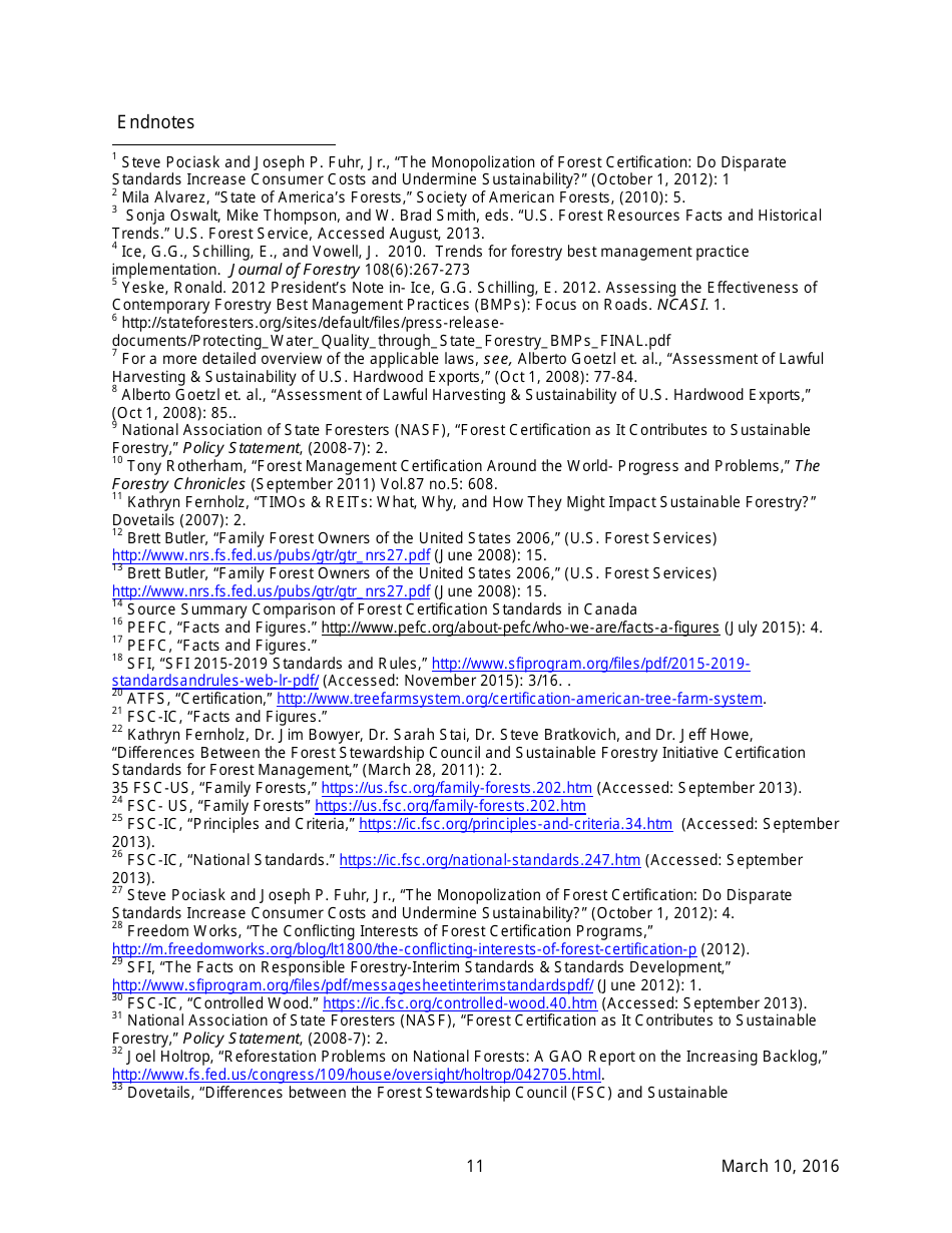 AFpa White Paper: Sustainable Forestry and Certification Programs in the United States, Page 11