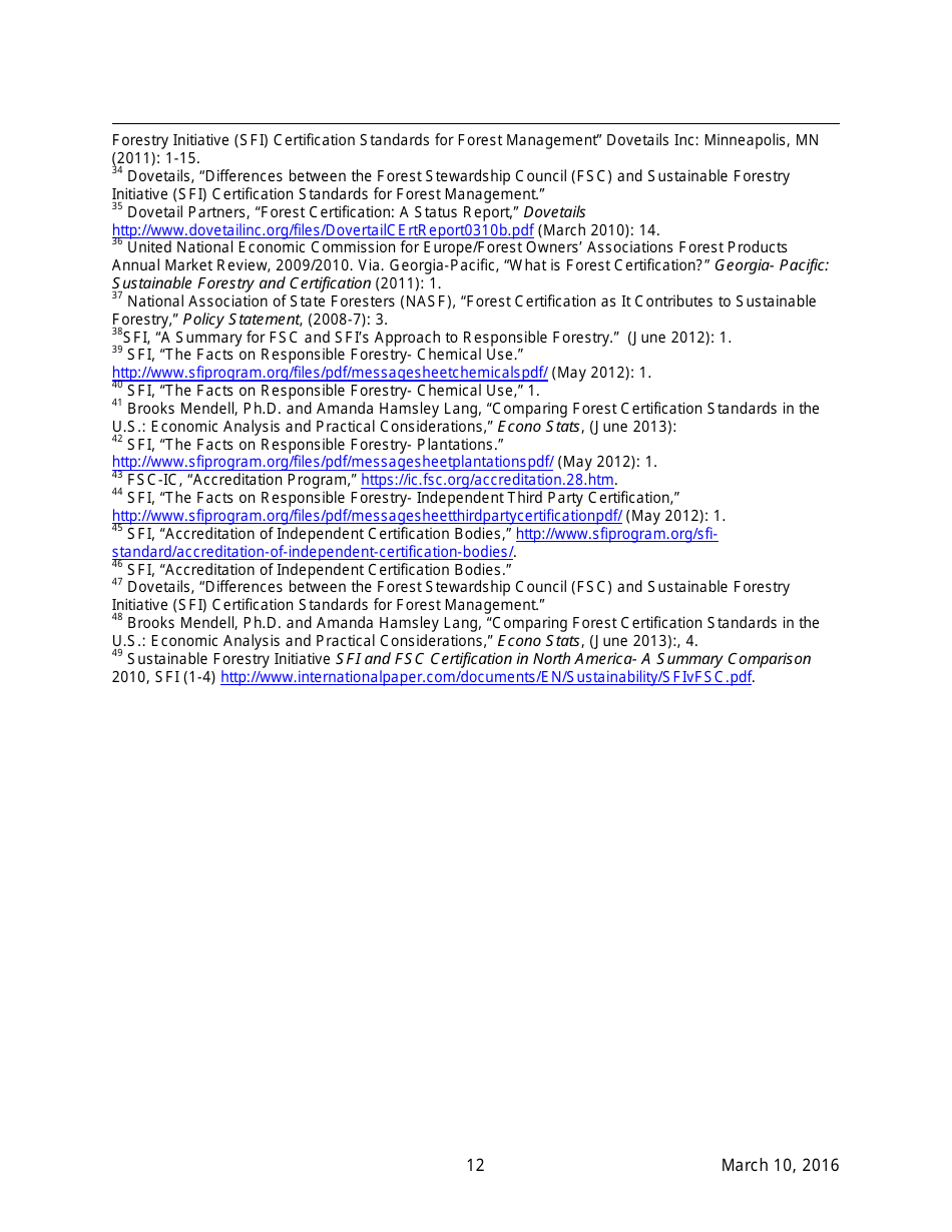 AFpa White Paper: Sustainable Forestry and Certification Programs in the United States, Page 12