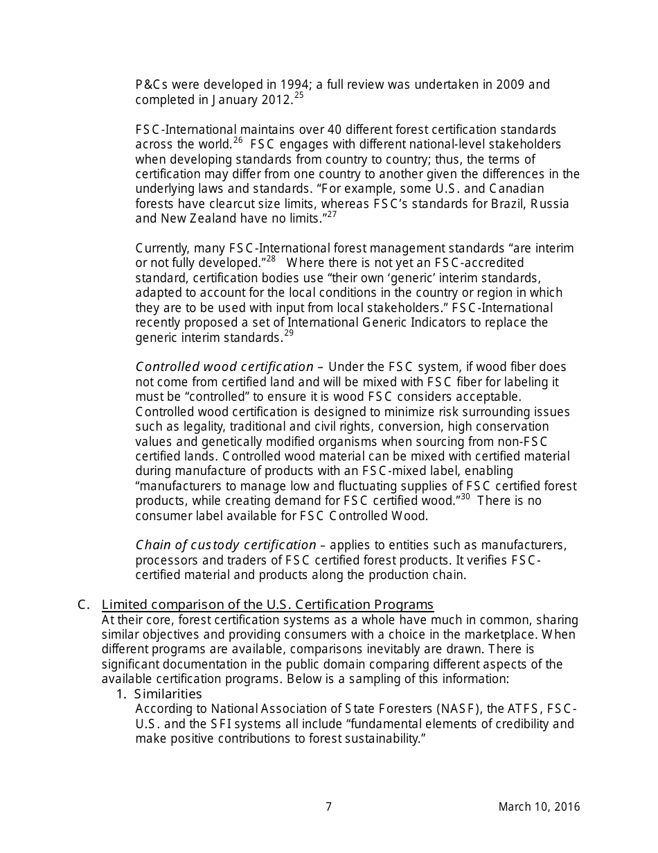 AFpa White Paper: Sustainable Forestry and Certification Programs in the United States, Page 7