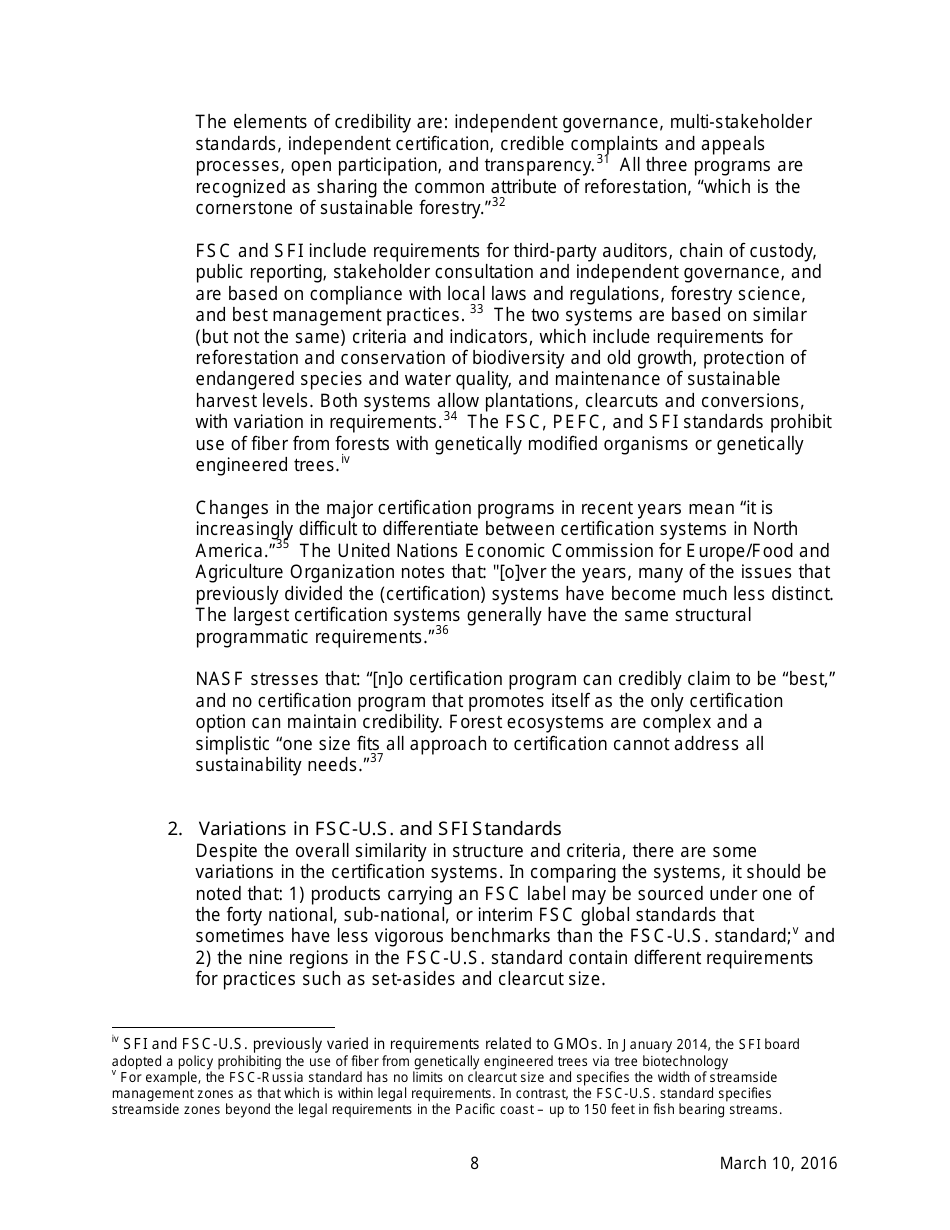 AFpa White Paper: Sustainable Forestry and Certification Programs in the United States, Page 8