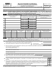 Document preview: IRS Form 8283 Noncash Charitable Contributions