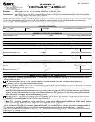 Form SUT4 &quot;Transfer of Certificate of Title With Lien&quot; - Virginia