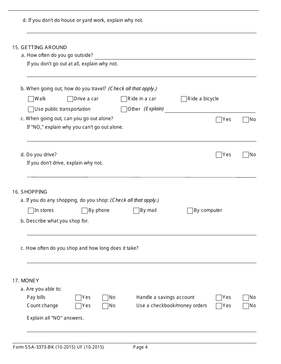 Form SSA-3373-BK - Fill Out, Sign Online and Download Fillable PDF ...