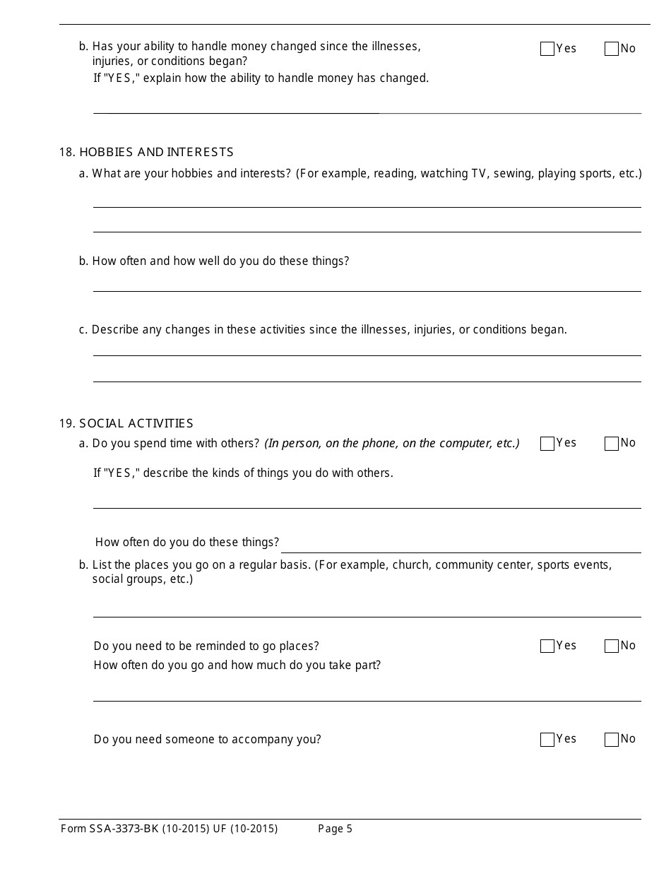 Form SSA-3373-BK - Fill Out, Sign Online and Download Fillable PDF ...