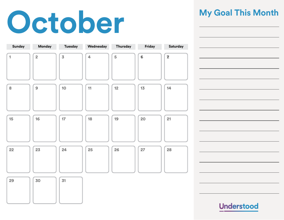 Goals Calendar Template, Page 10
