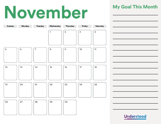 Goals Calendar Template, Page 11