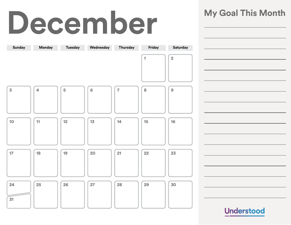 Goals Calendar Template, Page 12