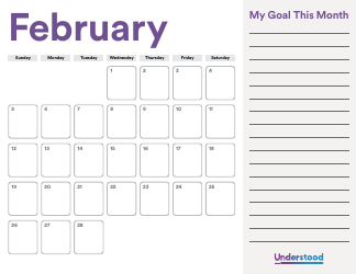Goals Calendar Template, Page 2