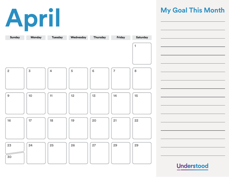 Goals Calendar Template, Page 4