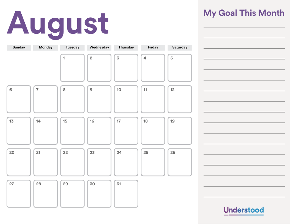 Goals Calendar Template, Page 8