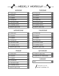 Weekly Workout Schedule Template - 30 Day Journal Co