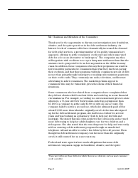 Form GAO-10-593T Debt Settlement: Fraudulent, Abusive, and Deceptive Practices Pose Risk to Consumers, Page 3