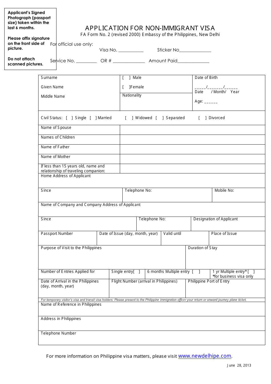 fsm passport application form