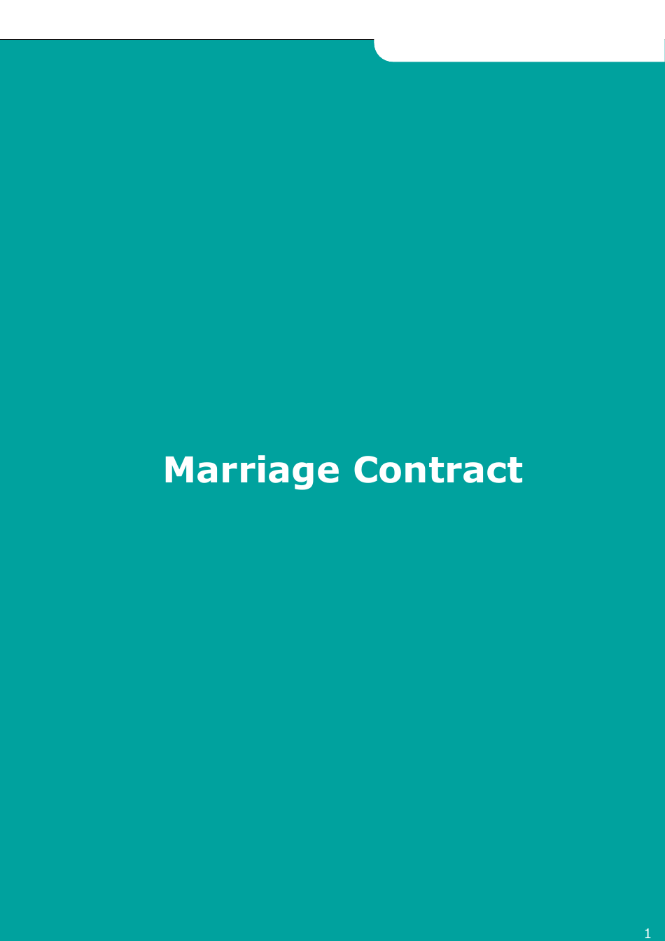 Islamic Marriage Contract Template, Page 1