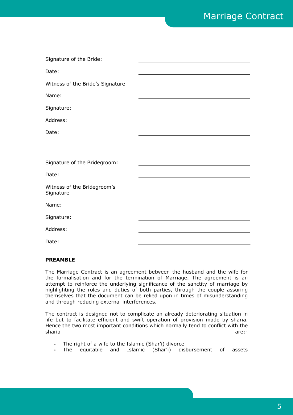 Islamic Marriage Contract Template Fill Out Sign Online And Download Pdf Templateroller 8543