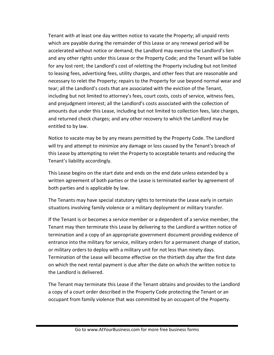 Lease Agreement Template - Lines, Page 12