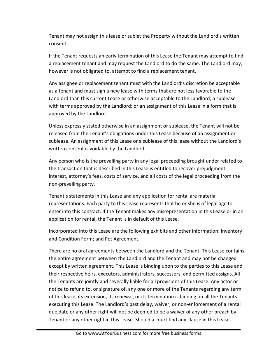 Lease Agreement Template - Lines, Page 13