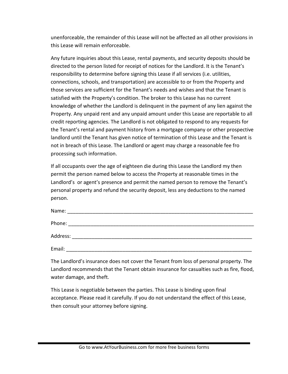 Lease Agreement Template - Lines, Page 14