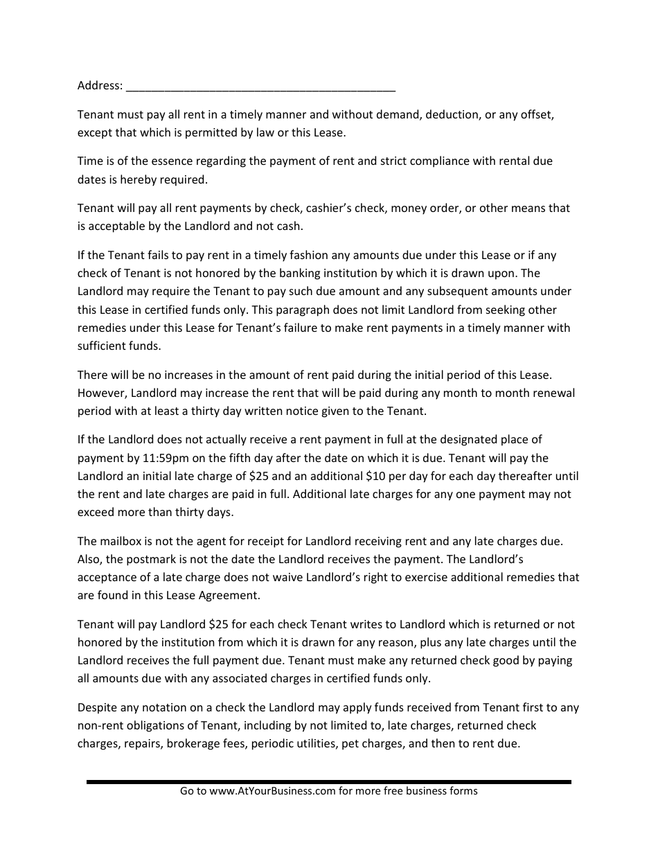 Lease Agreement Template - Lines, Page 3