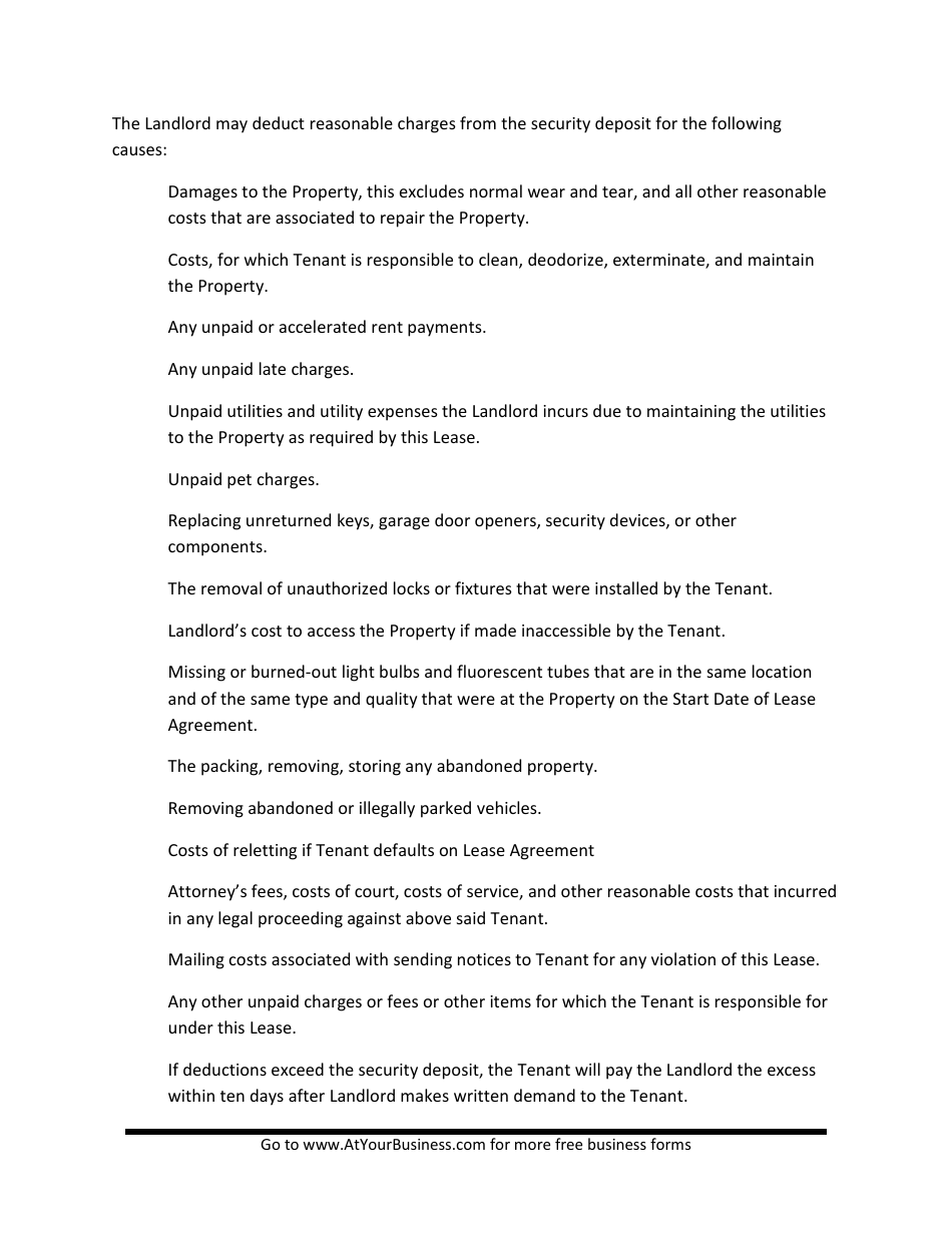 Lease Agreement Template - Lines, Page 5