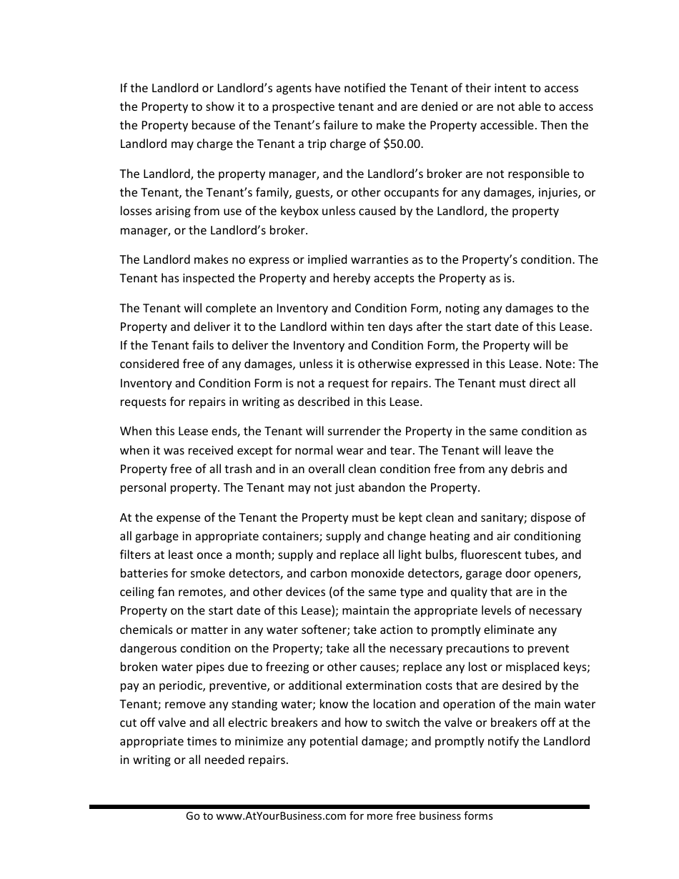 Lease Agreement Template - Lines, Page 8