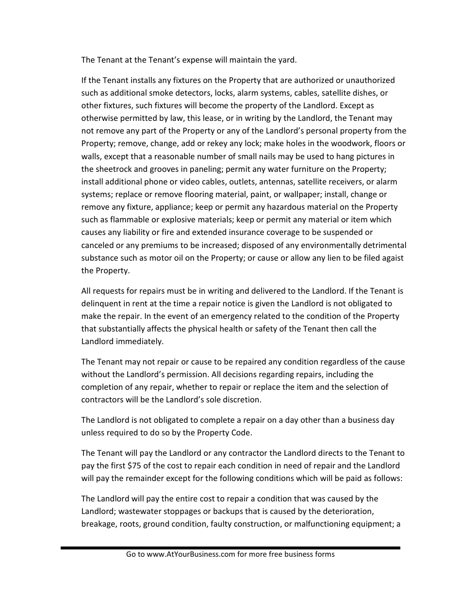 Lease Agreement Template - Lines, Page 9