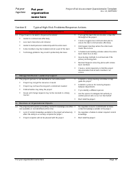 Project Risk Assessment Questionnaire Template, Page 10