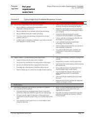 Project Risk Assessment Questionnaire Template, Page 13